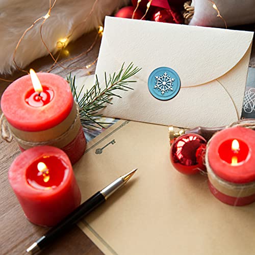 CRASPIRE Snowflake Wax Seal Stamp 30mm/1.18inch Removable Brass Head Sealing Stamp with Wooden Handle for Christmas Invitations Cards Gift Wrap - Image 4
