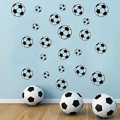 SITAKE 43 Pcs Soccer Stickers, Kids Soccer Ball Stickers Decals for Kids Room, Football Wall Decal Sticker Vinyl Art DIY Sticker for Boys Bedroom Playroom Living Room Window Door Decoration Cover