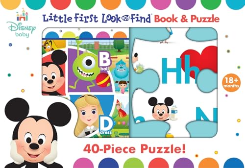 Disney Baby Mickey Mouse, Minnie, Princess, and More! - Little First Look and Find Activity Book and Puzzle Set - PI Kids