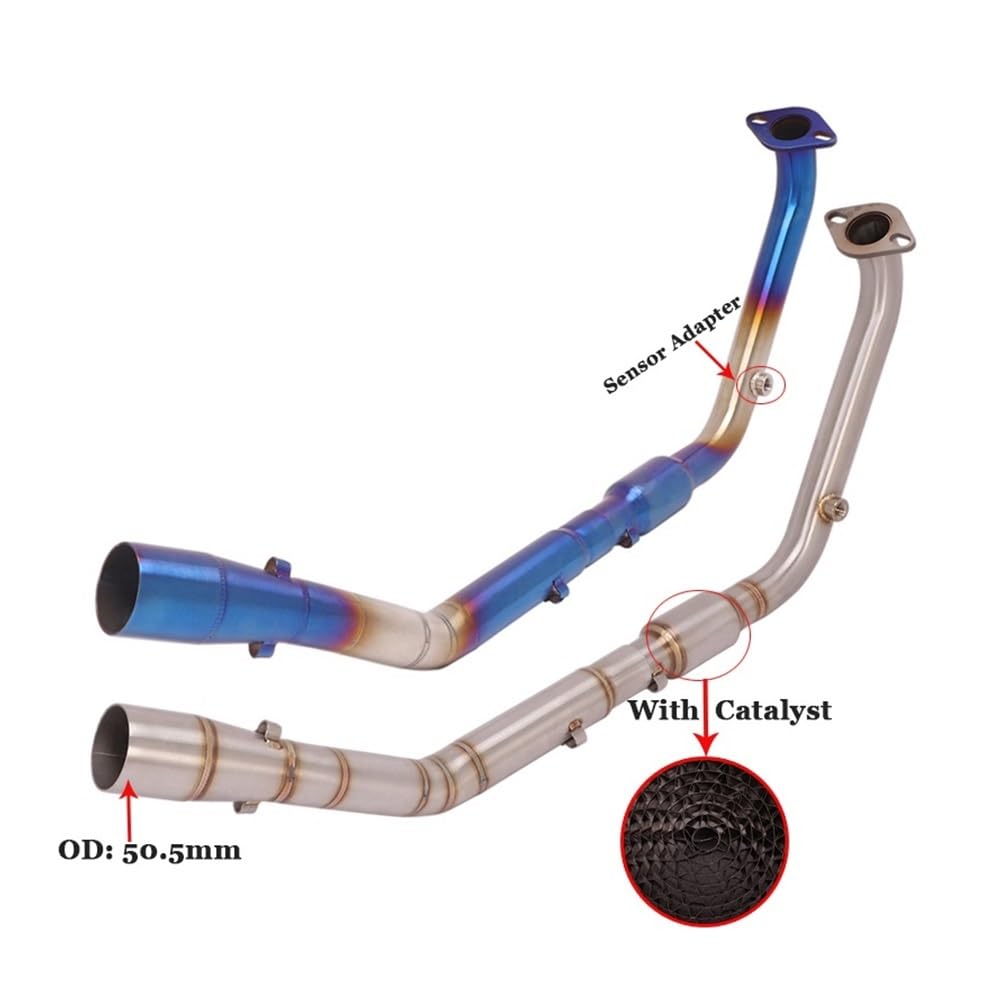 Tuyau Liaison D'échappement Silencieux D'échappement AV&Ant De 51 Mm pour Moto pour YZF R15, R125, MT-15 V3, V4 (2020-2024)