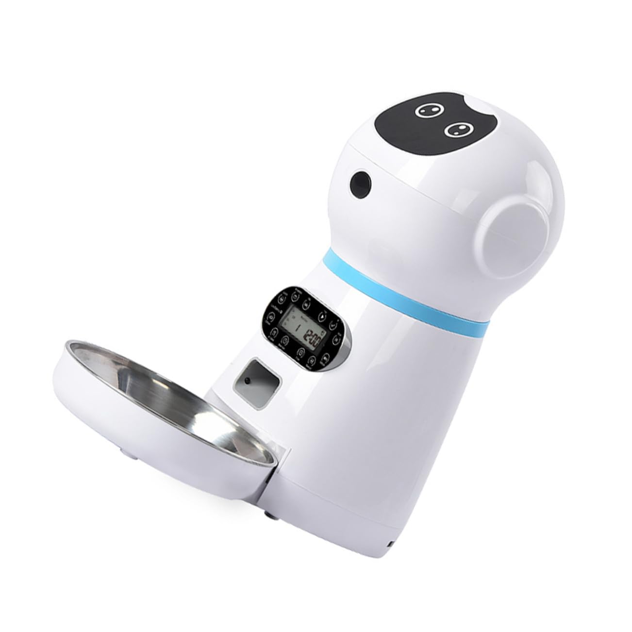 TOYANDONA Alimentador Automático Material ABS y Acero Inoxidable para Mascotas con Temporizador Digital Programable Capacidad 3.5l Adecuado para Uso Doméstico Personal