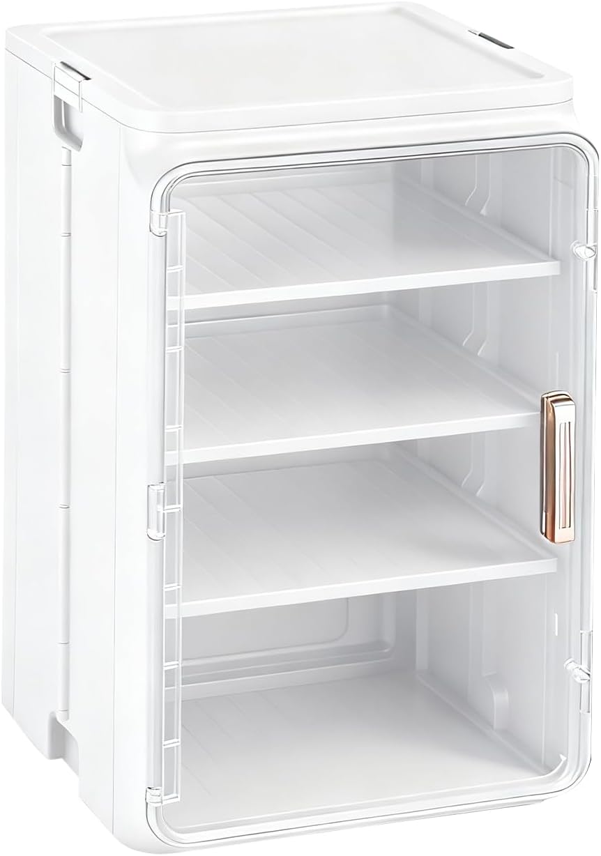 Kitchen Coffee Cup Storage Rack Storage Cabinet Dustproof Cup Display Organizer Suitable for Home, Kitchen, Office (White, Large)