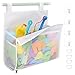 Bath Toy Organizer Multiple Ways to Hang, Extra Large Opening Bathroom Toy Holder, Bottom Zipper Bathtub Toy Storage Bag (White)