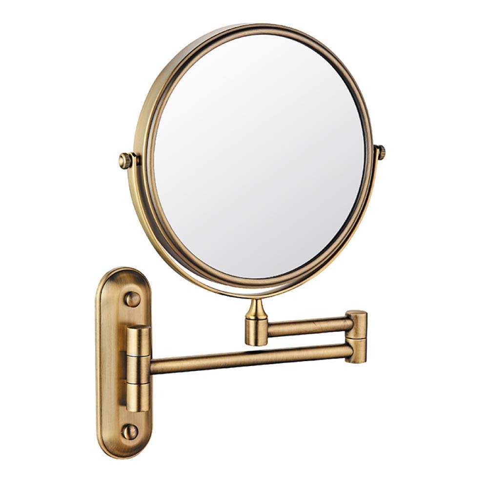 Miroir Cosmétique Mural Style Antique Double Face avec Zoom Magnétique pour une Finition Parfaite