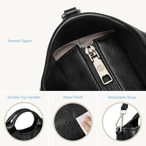 Image of BOSTANTEN Vegan Leather Purses for Women Soft Crossbody Zip Satchel Handbag | Compact Everyday Size, Multi Pockets, Adjustable Detachable Strap, Comfortable Top Handle, Quiet Luxury, Elegant, Travel