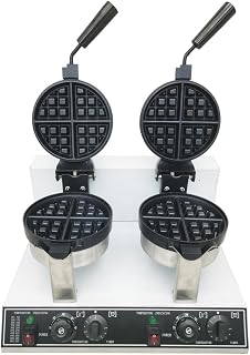 Intbuying Nonstick 110V Electric Dual Rotary Waffle Baker Maker Machine Iron for Dessert Making 110V