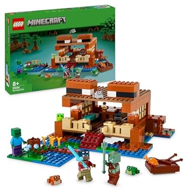 LEGO Minecraft La Maison de la Grenouille - Set de Construction avec Bateau Figurines d animaux & Mobs - Accessoires Dont Table de Fabrication & Four - Cadeau pour Gamer Garçon ou Fille 8 Ans 21256