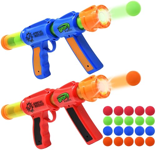 Kiddie Play Toy Foam Blasters & Poppers Atomic Power Air Soft Guns for Kids with 40 Foam Balls (Pack...