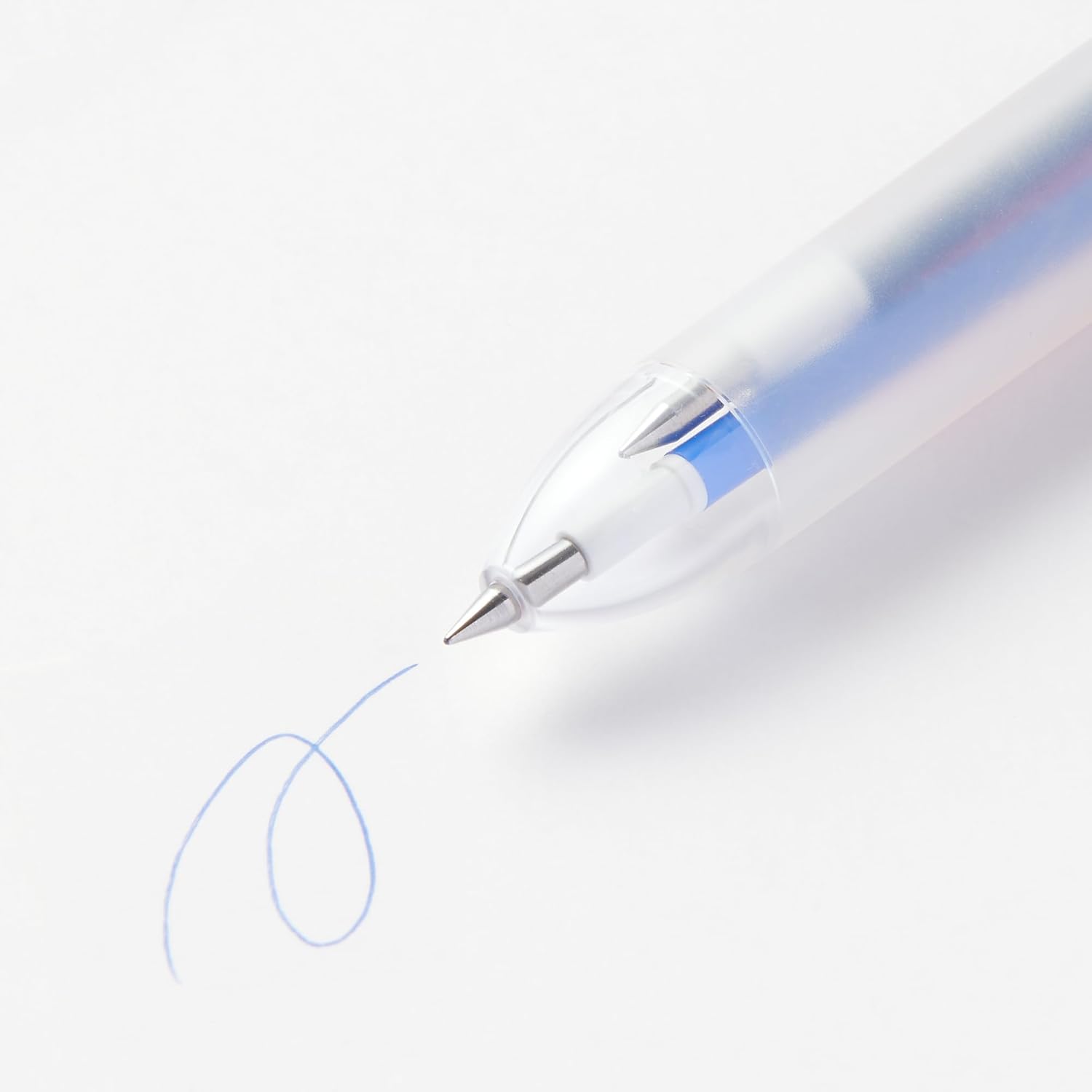 MUJI 83767839 Rub-Erased 3-Color Ballpoint Pen, Retractable Type, Translucent, 0.01 inch (0.38 mm), Black/Red/Blue