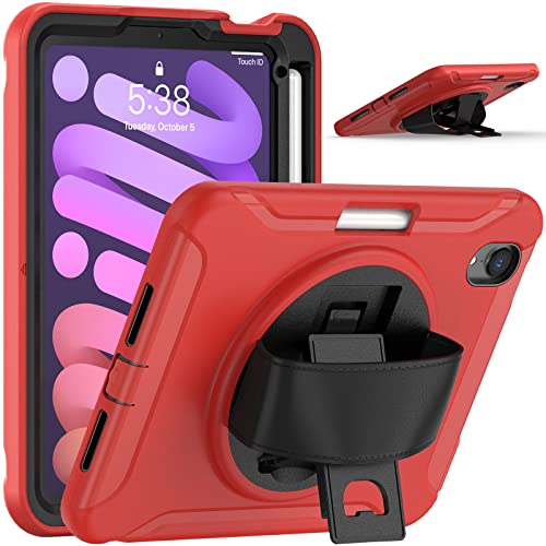 Coque iPad mini 7 2024 silicone antichoc housse tablette 8.3 pouces rouge