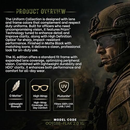 Image of Oakley Standard Issue SI FLAK 2.0 XL Uniform Collection Military Grade Sunglasses With Official Eyewear Kit
