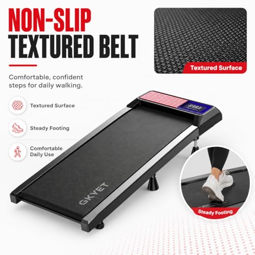 Image of Walking Pad Treadmill, 8% Incline Under Desk Treadmill for Home Office | Quiet 2.5HP motor, 265 lb capacity, 0.6-4 MPH speed, 15 x 35.4 in belt, compact for small spaces