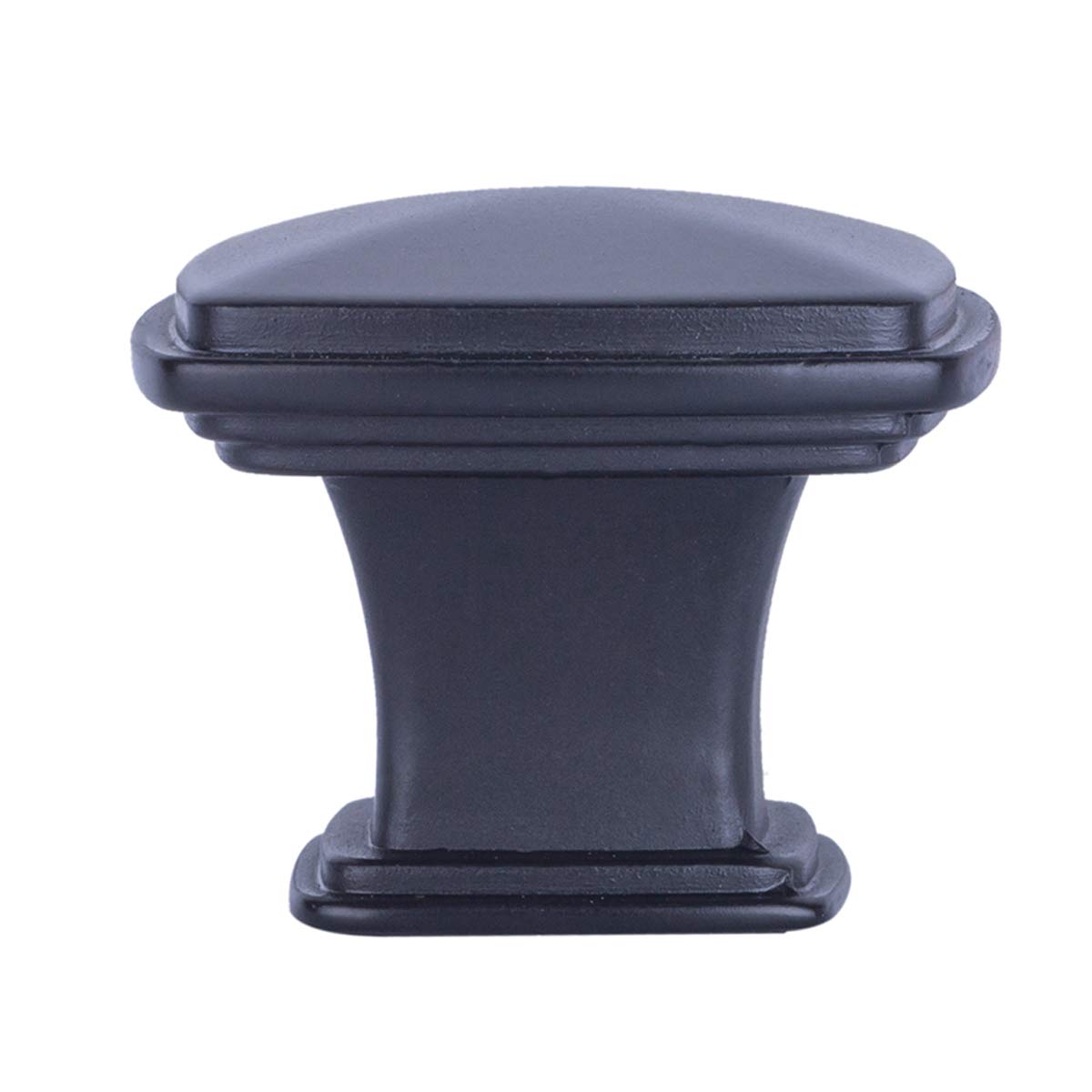 Traditional Square Cabinet Drawer Knob, 1-1/4", Flat Black Finish, 150 Pieces