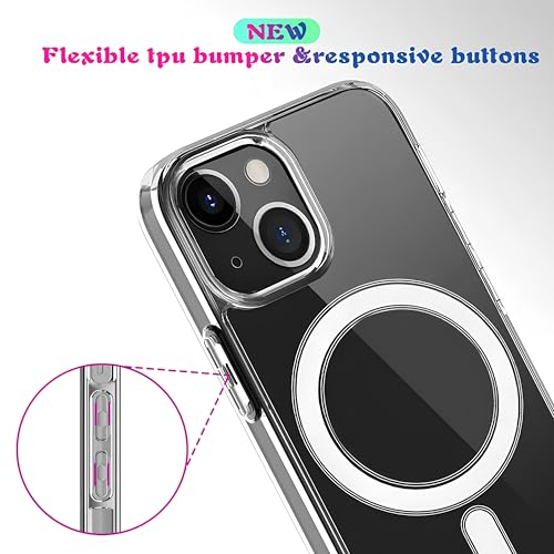 Image of Back Cover Case for iPhone Offers Mag-Safe Compatibility | Crystal-Clear Design | Camera Protection | Durable PC & TPU Construction (Transparent, iPhone 14)