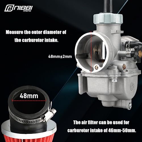 Nibbi 48Mm Air Filter Motorcycle Air Filter High Performance Air Filter For Pit Bike Honda Yamaha Suzuki Kawasaki Atv Ssr Ttr Dirt Bike Mini Bike Gy6 Ajs #TOP5