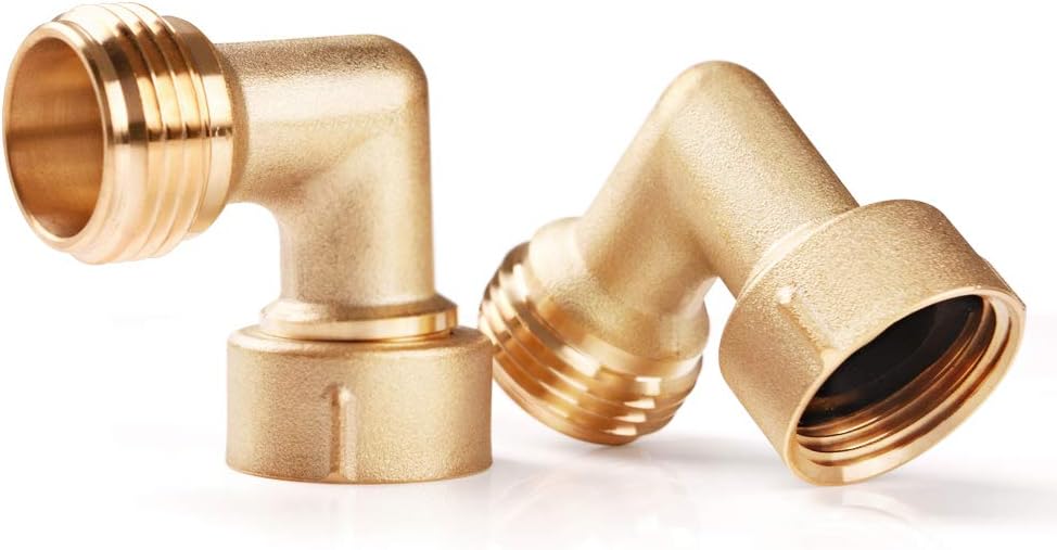 SnowyFox 90 Degree Brass Hose Elbow for RV Hose Fitting, 2Pcs : Automotive