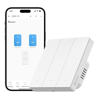 SONOFF ZBM5 Zigbee Smart Light Switch, 86-Type, 3 Channel, Relay Switch