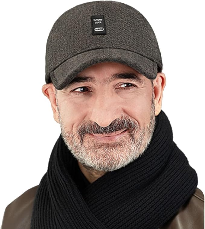 Gorra térmica de invierno para hombre con visera y orejeras de lana 6