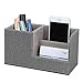 BGDRR Marmor Kleiner Stifthalter Bleistift-Kasten PU-Leder-Schreibtisch-Organisator Handy-Standplatz-Namenskartenhalter Büroaufbewahrungsbehälter (Color : Linen ash)