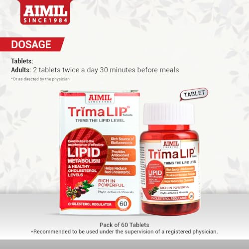 Image of AIMIL TrimaLIP Cholesterol Lowering Tablets, 60 Tablets per Pack, For Healthy Cholesterol Levels
