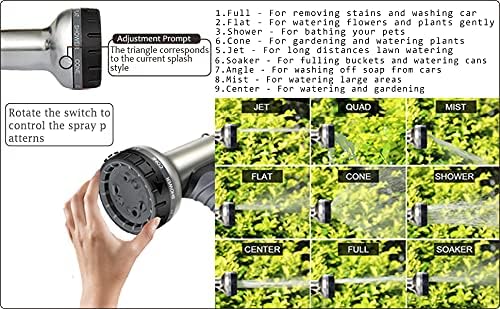HmiL-U Garden Hose, 100FT Expandable Hose Pipe with Dual Latex Core, Solid Brass Fittings, Metal Spray Gun Nozzle, Black, 1 - Image 5