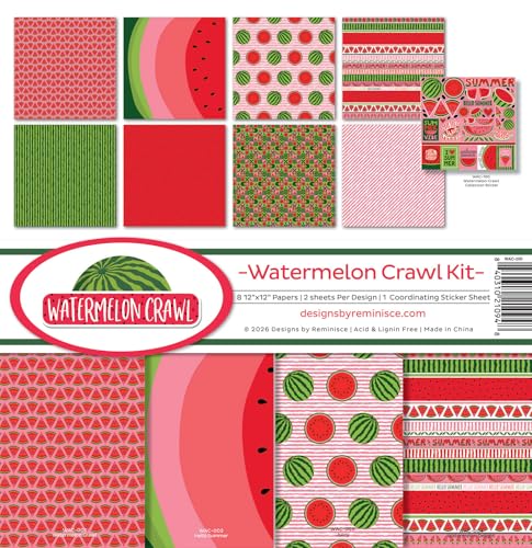 Kit scrapbooking pastèque original pour créer un carnet de vacances