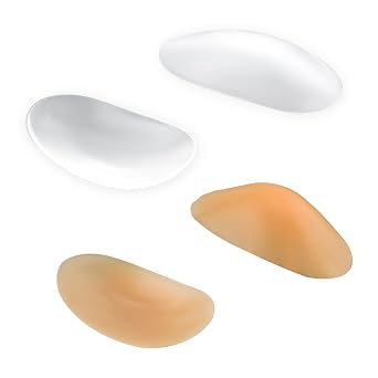 2 Pairs Silicone Shoulder Pads Invisible Non-Slip Shoulder Push-Up Pads Reusable Shoulders Enhancer Sticky Pad for Women ClothingsTransparent&Skin Tone