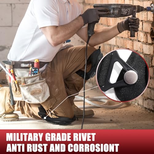 FREEKYROCK Professional Knee Pads for Work Construction with Heavy Duty Cap Foam Padding Gel Cushion Knee Pads for Men, Comfortable Adjustable Strong Strap, Military Grade Rivet for Flooring Gardening