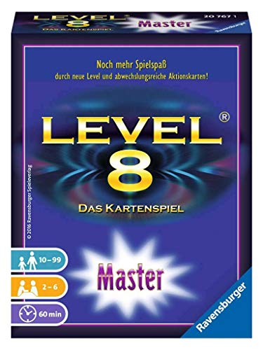 Ravensburger 20767 - Level 8 Master, Kartenspiel ab 10 Jahren, Gesellschaftsspiel für 2-6 Spieler, Familienspiel, Zahlenfolge, Master Version