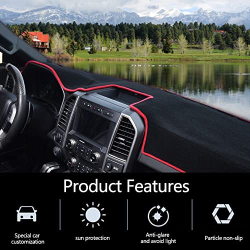 Anxinfengpei Dash Covers For Honda Accord 2014-2017,Odor Free Dashboard Cover,Anti Slip Dashboard Mat,Interior Dash Covers,Red #TOP5