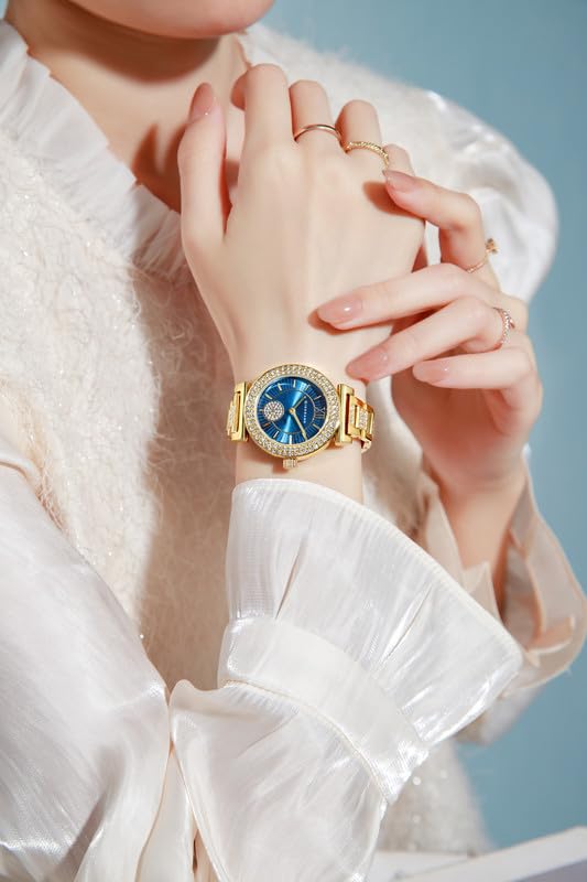 Image of Giordano Luxury Analog Watch for Women - Elegant Crystal Design with sub dial and Diamond Studed statinless Steel Strap