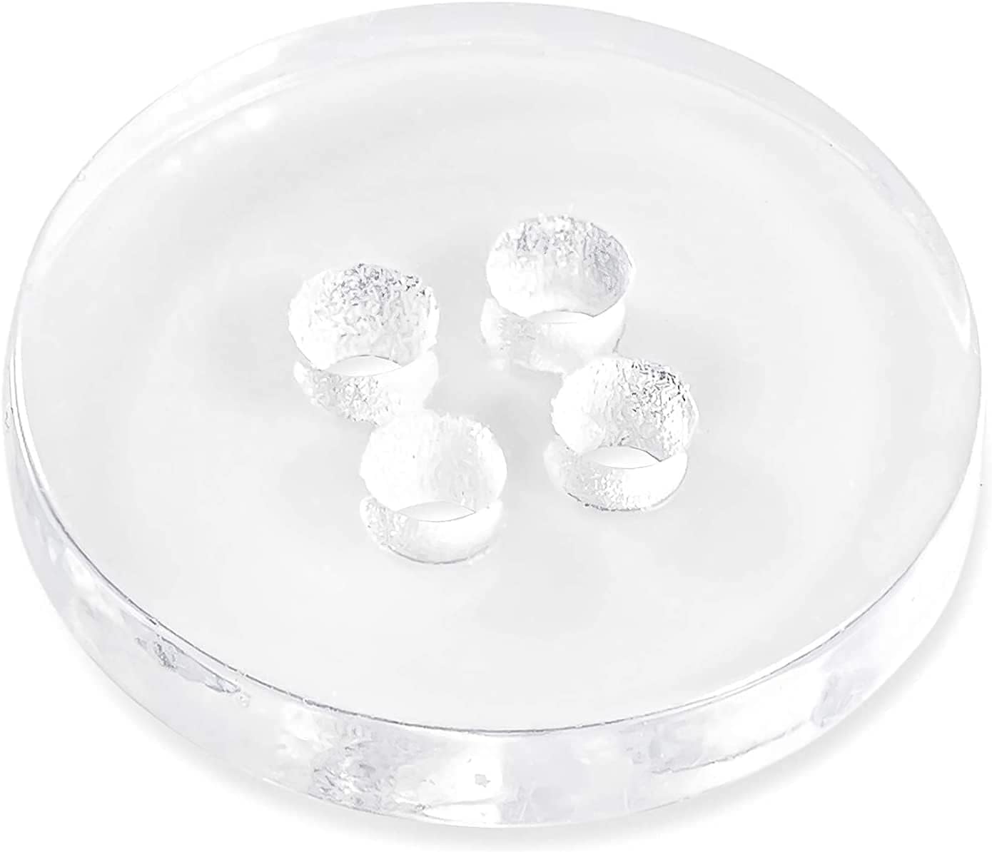 0.60" Clear Buttons for Sewing 50 Pcs Transparent Buttons (15 mm) 4 Hole Round Bulk Sewing Crafts Replacement Button 24L Plastic Buttons for Clothes Dress Pants Shirt Skirt Blouse Craft DIY