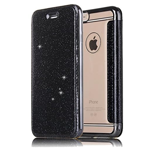 Sycode iPhone 6S 4,7 tum / 6 4,7 tum – rosa guld, Bakskydd, iPhone 6S 4.7"/6 4.7", Glitter,Black