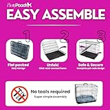 Pretty Pooch Dog Crate Puppy Cat Pet Training Cage Small Carrier Metal Folding with Tray Double Door and Bed (Small - 24 Inch) - Image 4