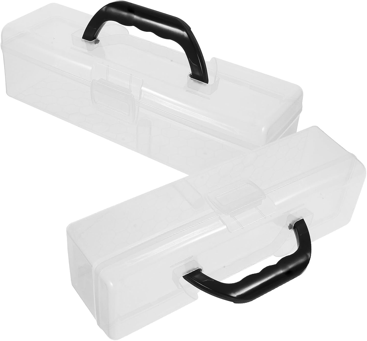 balacoo 2pcs Paintbrush Storage Case with Lid and Handle, Rectangular