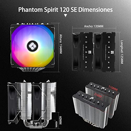 Refroidisseur de CPU Thermalright Phantom Spirit 120SE ARGB contre la surchauffe PC