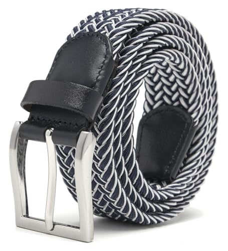 Image of Fabio Valenti Men's Stretch Belt Woven Braided Belt 1 3 /8 for Golf Pants | Solid Buckle, Casual Occasion, Everyday Dress, Handmade,Colorful,Gift