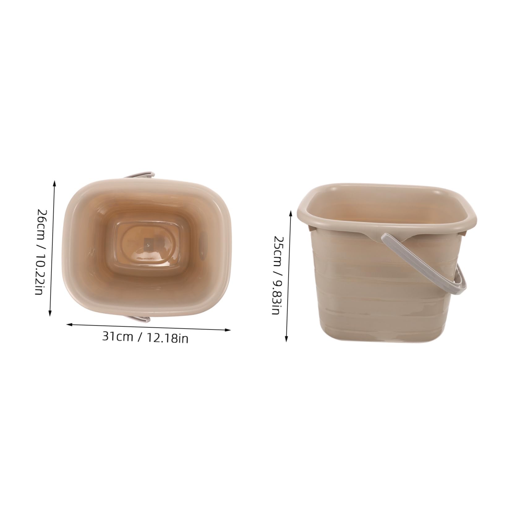 Secchio in Plastica Rettangolare da 11 con Manico, per Casa e Lavanderia, Facile da Lavare, per Contenere Liquidi