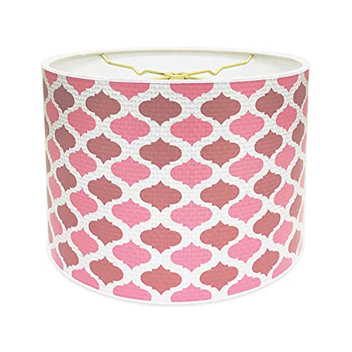 Image of Royal Designs, Inc. Trendy Decorative Handmade Drum Shade, Made in USA, 10in, HBC-8027-10, Two Tone Pink