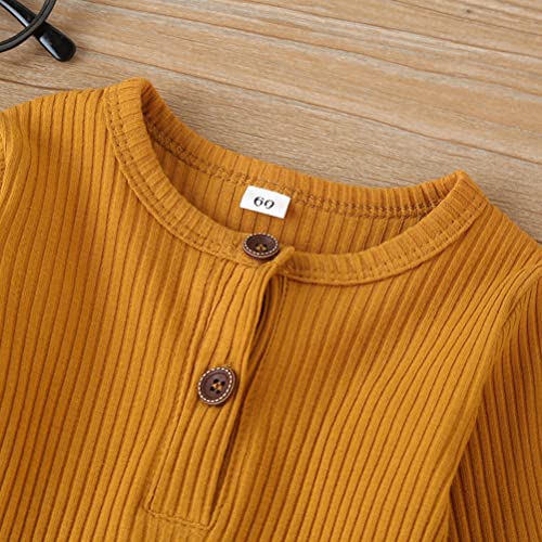 Bafeicao Baby Boy Girl 3 Pack Solid Romper Ribbed Long Sleeve Bodysuit Jumpsuit Infant Knitted Outfits Clothes thumb #3