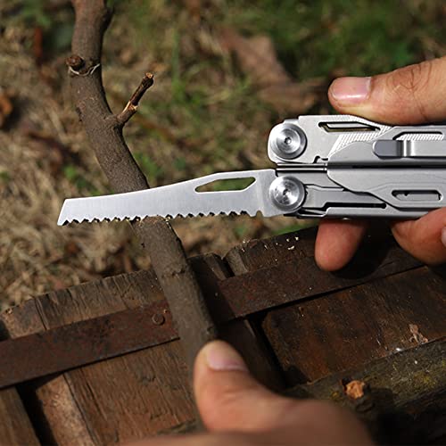 17-In-1 Multitool With Replaceable Pliers Jaws Needle Nose&Regular Pliers Knife Scissors Bottle&Can Openers Phillips&Slotted Screwdriver File Ruler Threading Needle Bits Nylonsheath Belt Clip #TOP6