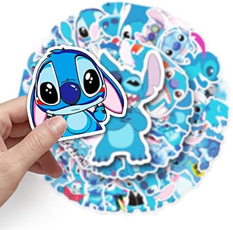 Yangsiw Stitch Stickers, Lilo and Stitch Stickers for Water Bottles, Vinyl Waterproof Stickers for Hydroflasks,Laptop,Computer, Stickers and Decals Kids Teens Gift 50pcs