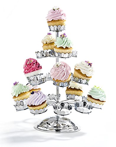Godinger Chrome Plated 21 Cupcake Stand, Silver Godinger Chrome Plated 21 Cupcake Stand, Silver