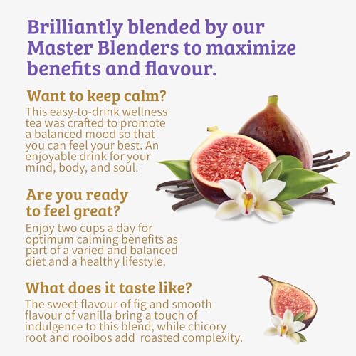 Image of Twinings Superblends Adaptogens Calm with Ashwagandha Fig & Vanilla Flavoured Herbal Tea Caffeine-Free, 18 Tea Bags (Pack of 1), Enjoy Hot or Iced
