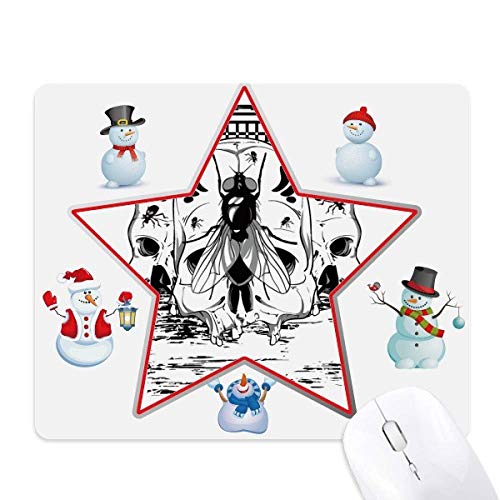 Tapis de souris de Noël avec bonhomme de neige et étoiles pour bureau festif
