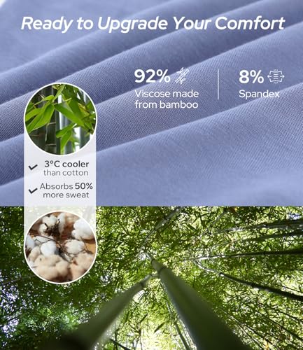Image of BAMBOO COOL Men's Ultra Breathable Underwear,No Riding Up Boxer Briefs with ComfortFlexible Waistband,Multipack