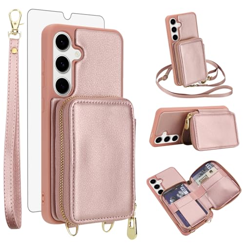 Coque portefeuille Samsung S24 FE anti-choc avec vitre de protection