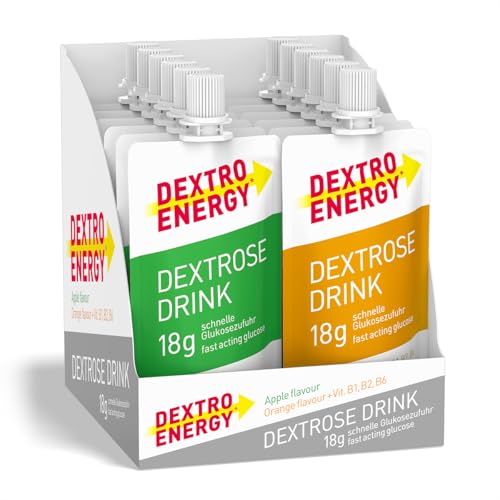 DEXTRO ENERGY DEXTROSE DRINK MIX PACK ORANGE UND APFEL - 12x50 ml - 18g schnelle Glukosezufuhr