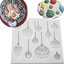 Christmas Ornament Baking Molds XMAS Silicone Fondant molds holiday Cake Decorating Tools Festival Gumpaste cupcake topper decorations hot air balloon resin Clay Chocolate Candy Molds Non stick