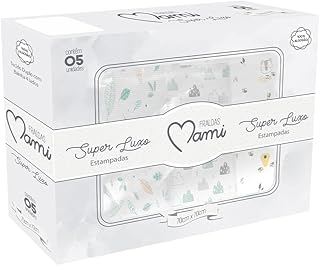 Papi Textil Fralda Super Luxo Mami c/Bainha Estampada 70x70cm Caixa Contém 05 Un